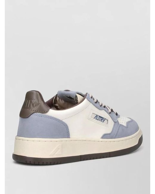 Autry White Leather Low Top Lace Up Sneakers