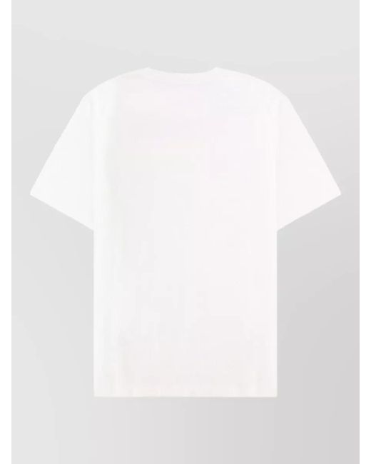 Balmain White Logo Graphic Round Neck Short Sleeve T-Shirt for men