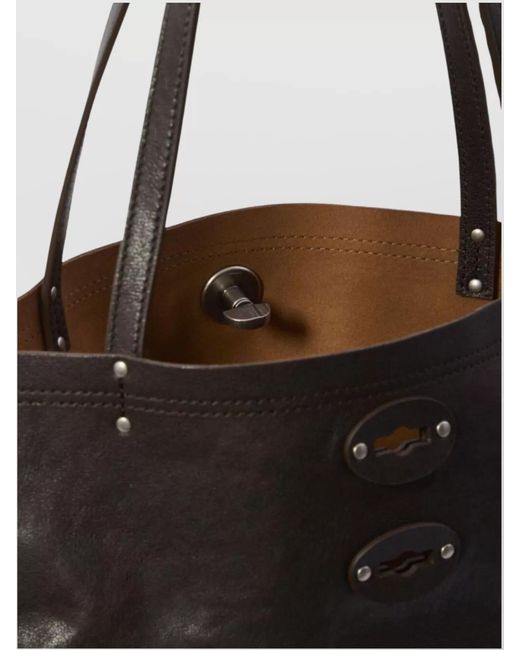 Zanellato Black Leather Tote Bag