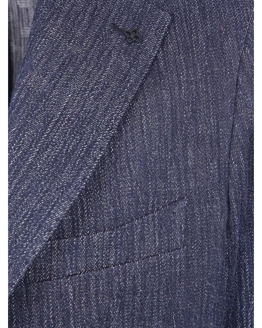Tagliatore Blue Montecarlo Suit Jacket Notch Lapel for men