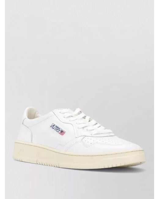 Autry White Leather Low-Top Sneakers for men
