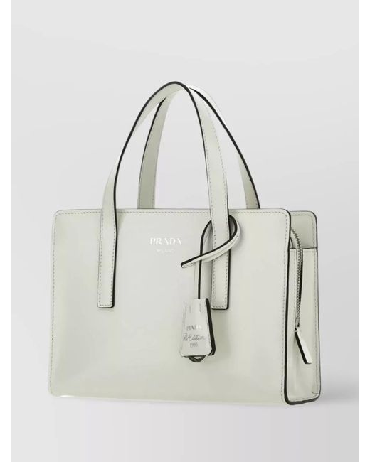 Prada White Re-Edition Leather Shoulder Bag