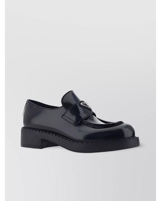 Prada Blue Leather Loafers