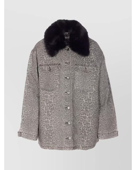 Liu Jo Gray Denim Embellished Jacket