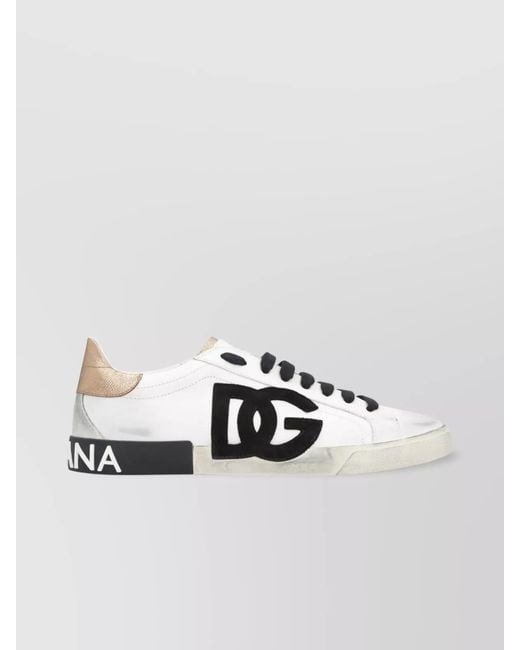 Dolce & Gabbana Metallic Leather Sneakers for men