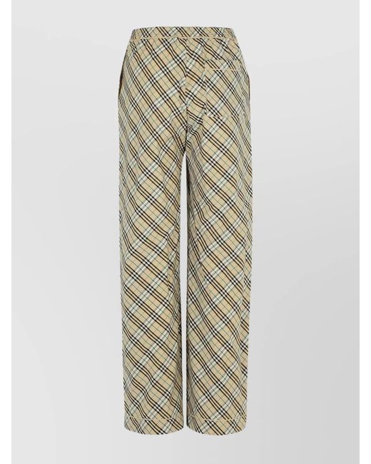 Burberry Natural Printed Wide-Leg Trousers