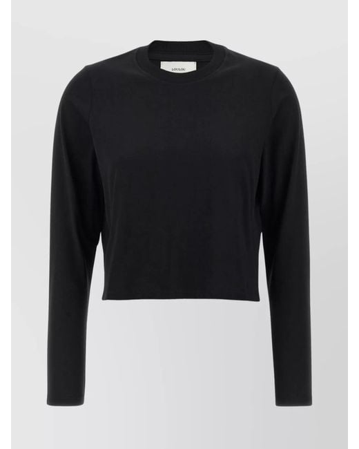 Loulou de Saison Blue Cotton Cropped Long-Sleeve T-Shirt