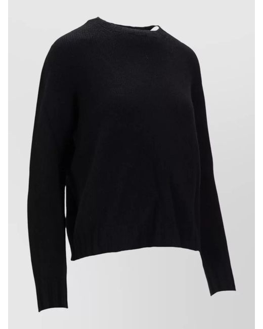 LA ROSE Black Crew Neck Knitwear Long Sleeve Ribbed Trim