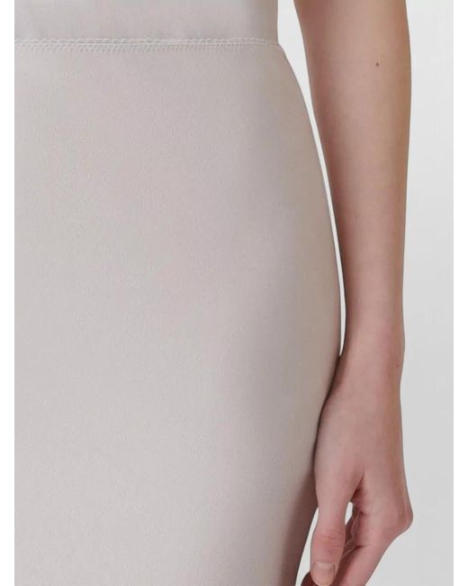 Fabiana Filippi White Satin Dress High Neck Side Slit