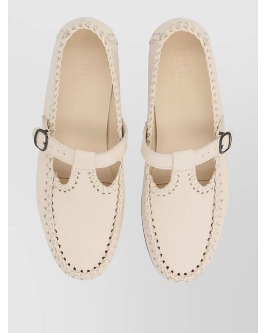 Hereu Natural Alcover Moccasin Loafer Flat Sole Round Toe