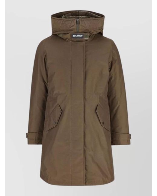 Woolrich Natural Down Longline Hooded Puffer Parka
