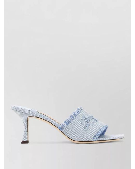 Jimmy Choo Blue Two-Tone Canvas Mules