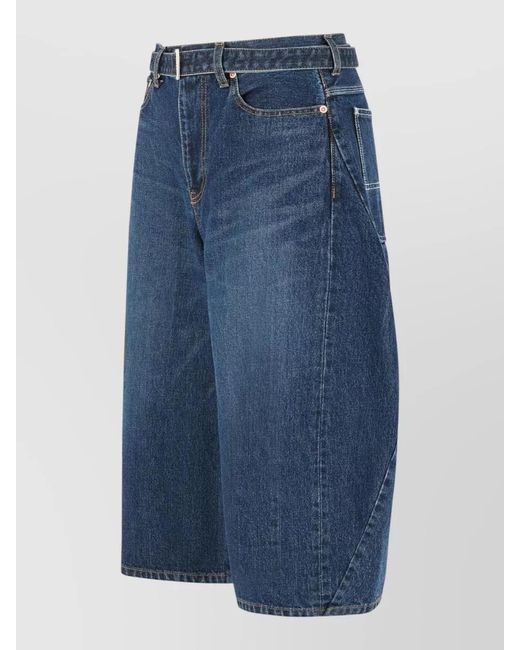 Sacai Blue Denim Wide-Leg Jeans