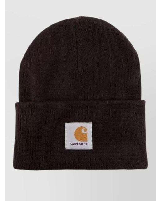 Carhartt Black Logo Beanie Casual Style Folded Design for men