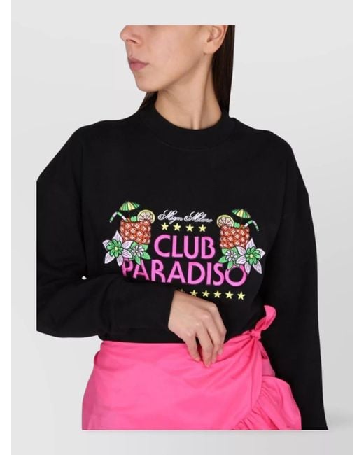 MSGM Pink Cotton Logo Sweatshirt