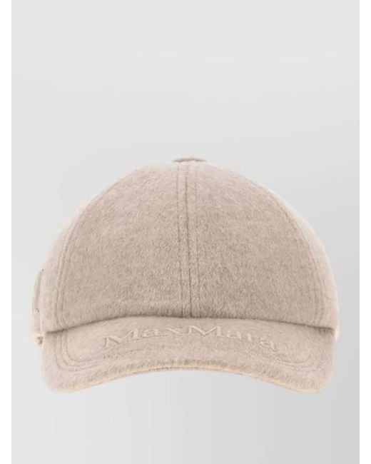 Max Mara Natural Cashmere Lancia Baseball Cap Curved Brim