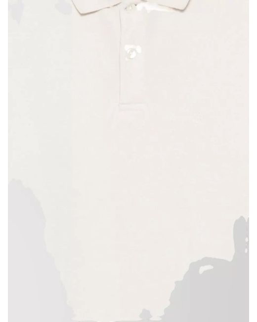 Stussy White Short Sleeve Polo Collar T Shirt for men