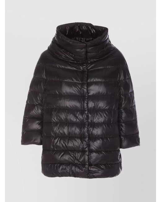 Herno Black Down Quilted Short Puffer Jacket