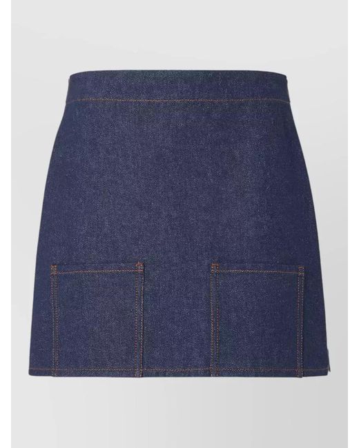 Fendi Blue Denim High-Rise Mini Skirt