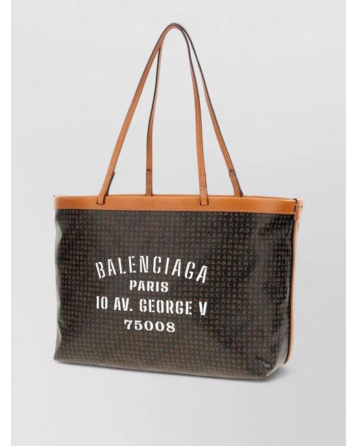 Balenciaga Black Canvas Medium Tote Bag Dual Handles