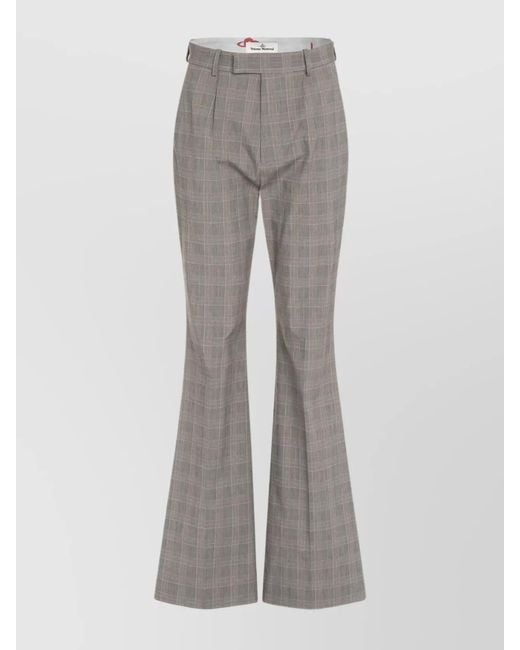 Vivienne Westwood Gray Checked Straight Trousers