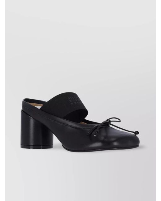 MM6 by Maison Margiela Black Pump Chunky Heel Bow Detail