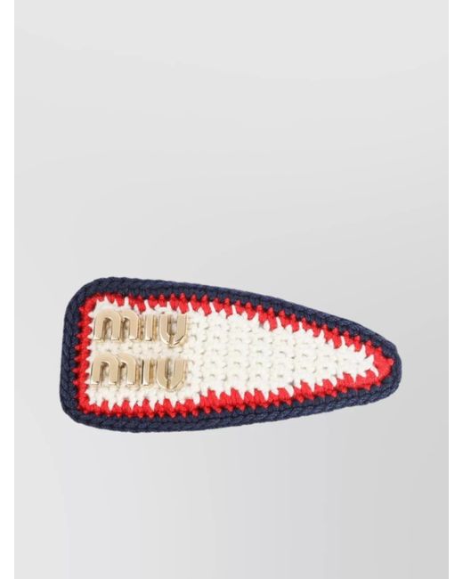 Miu Miu Red Crochet Hair Clip