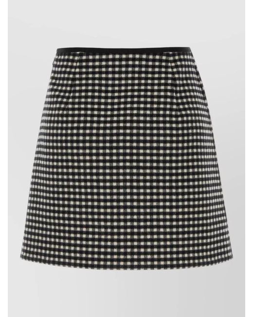Valentino Garavani Black Embroidered Wool Mini Skirt