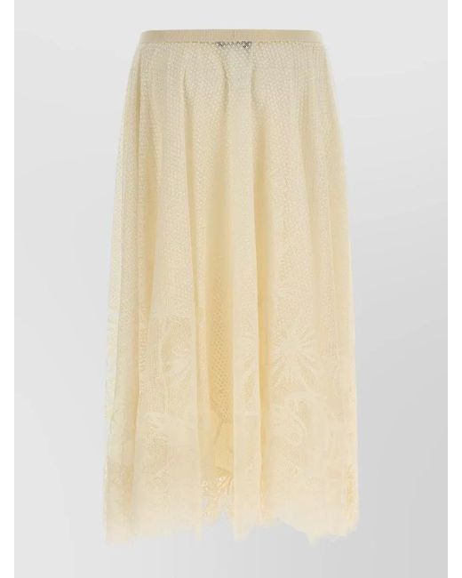 Fabiana Filippi Natural Lace A-Line Skirt