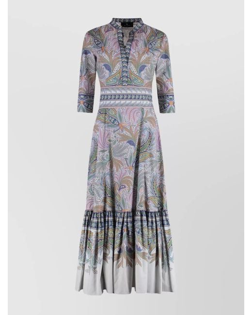 Etro Multicolor Cotton Dress Paisley Pattern