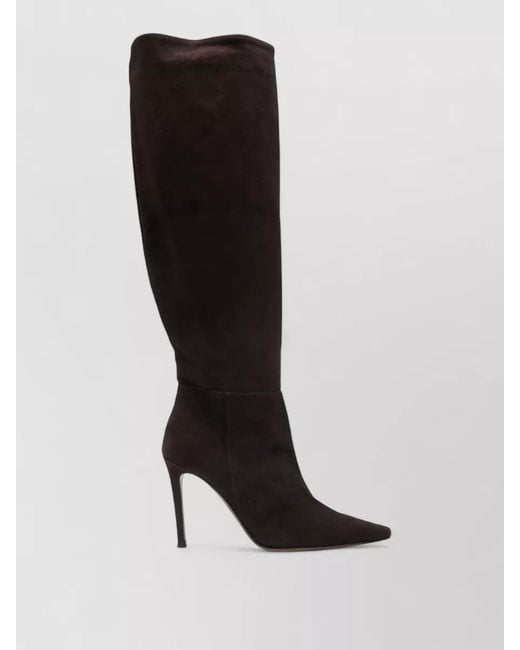 Roberto Festa Black Knee Length Ankle Boots Pointed Toe Stiletto