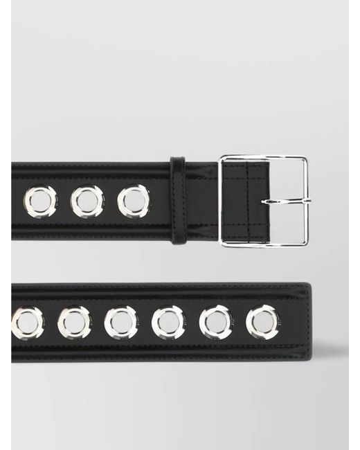 McQueen Black Leather Belt