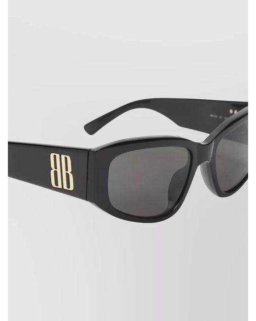 Balenciaga Gray Rectangular Sunglasses