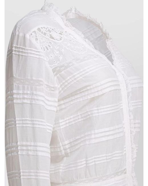 Isabel Marant White Cotton Lace-Trim Maxi Shirt Dress