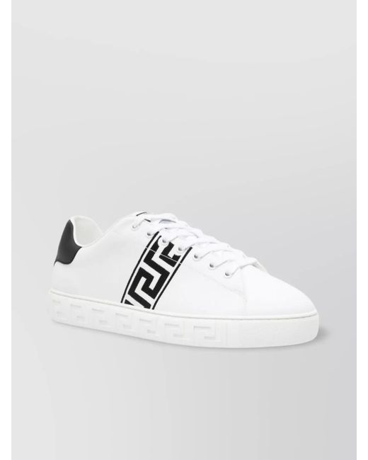 Versace Metallic Leather Low-Top Sneakers for men