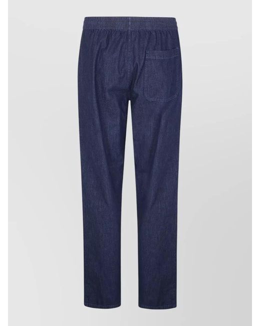 Aspesi Blue Ventura Straight Leg Trousers Back Pocket for men