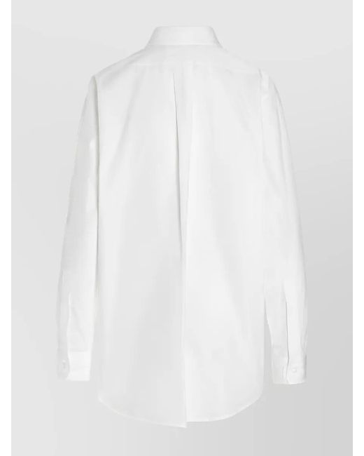 Maison Margiela White Cotton Long-Sleeve Poplin Shirt