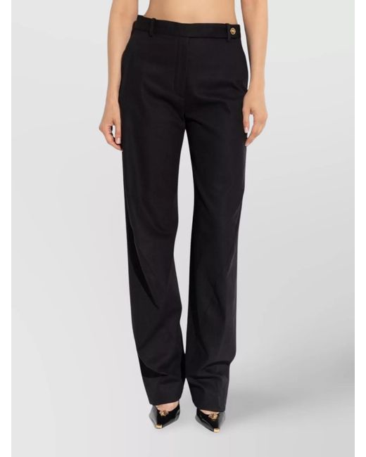 Versace Blue Straight-Leg Cotton Tailored Trousers