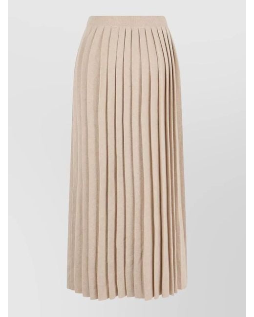 Fabiana Filippi Natural Long Pleated Skirt High Waist Design