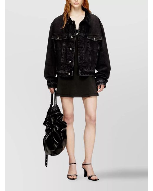 DIESEL Black D-Newhop-Od Oval D Logo Mini Dress