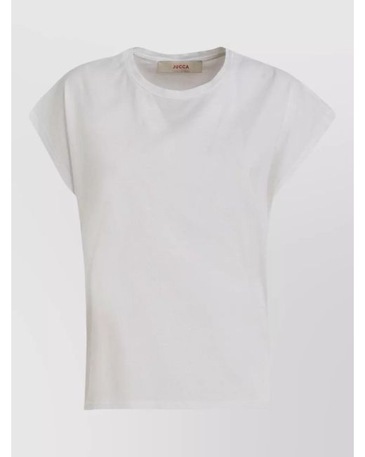 Jucca White Cotton Top Relaxed Fit Round Neck