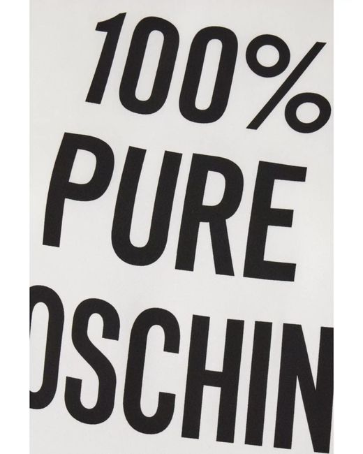 Moschino White Logo Print Blouse