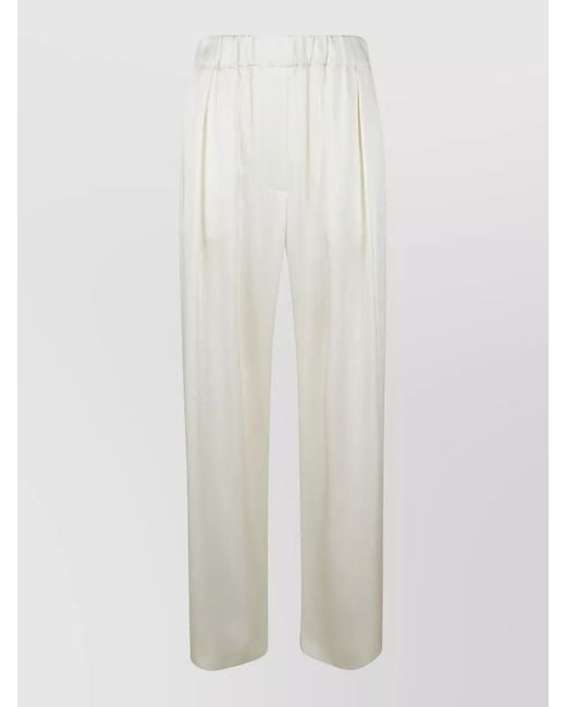 Jil Sander White Pleated Front Trousers 122 Aw 39
