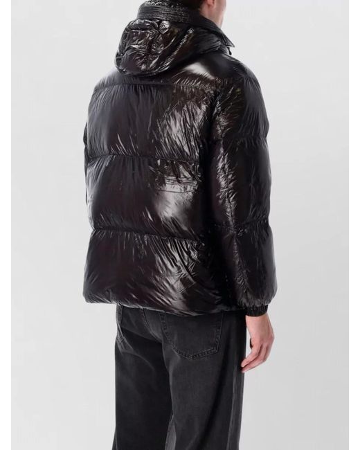 DIESEL Black Shiny Quilted Puffer Jacket for men