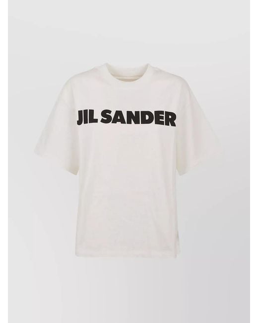 Jil Sander Black Cotton Oversized Logo-Print T-Shirt for men