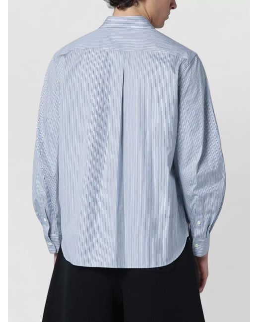 Sacai Blue Shirt Button Down Collar Stripes for men