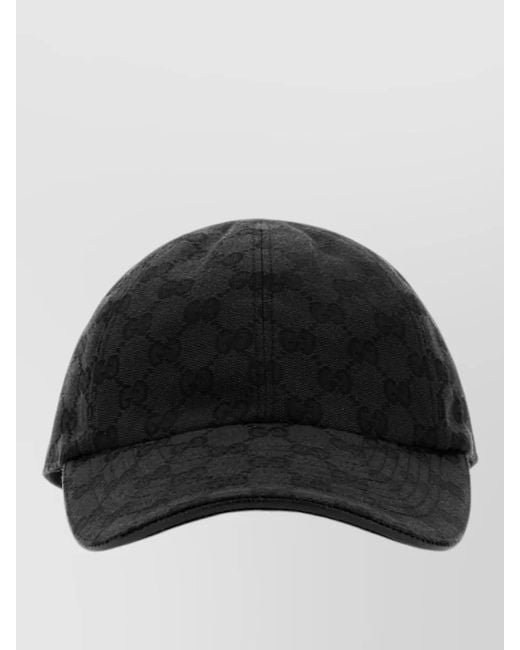 Gucci Black Gg Fabric Baseball Cap Curved Brim