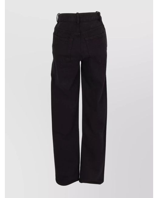 Ann Demeulemeester Blue Denim Slim-Fit Cropped Wide-Leg Trousers