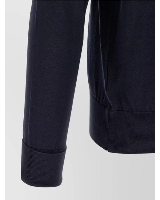 John Smedley Blue Fine-Knit Polo Shirt for men