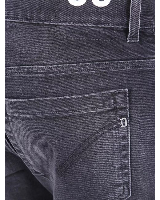 Dondup Blue Cotton Straight-Leg Trousers for men